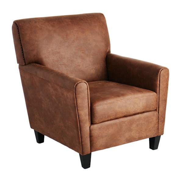 at home Honeybloom Dylan Faux Leather Accent Chair Brown