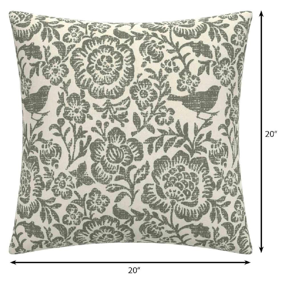 At Home Honeybloom Endive Floral Oversized Square Outdoor Throw Pillow 20"