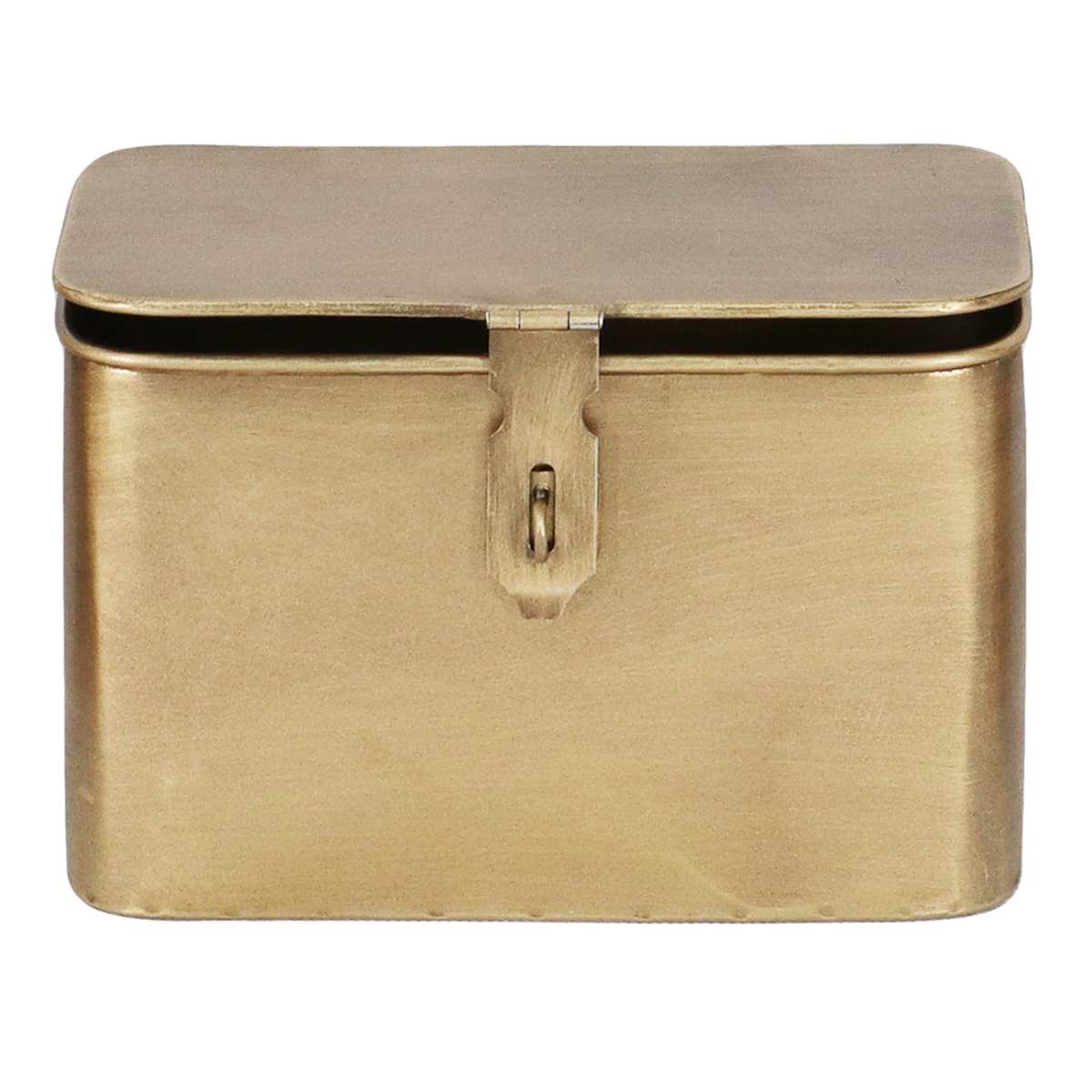 At Home Honeybloom Gold Metal Decorative Box With Lid 7.5"