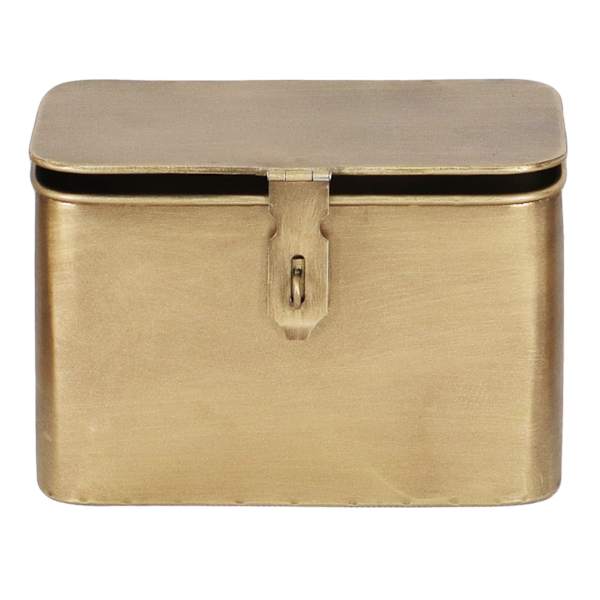 at home Honeybloom Gold Metal Decorative Box with Lid 7.5"