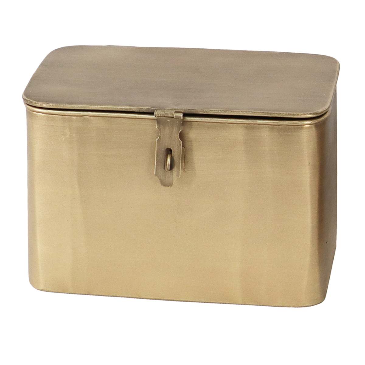 At Home Honeybloom Gold Metal Decorative Box With Lid 9"