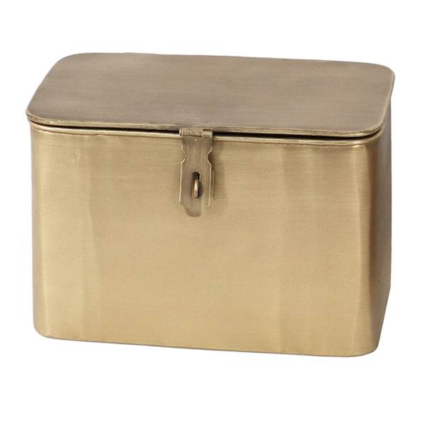 at home Honeybloom Gold Metal Decorative Box with Lid 9"
