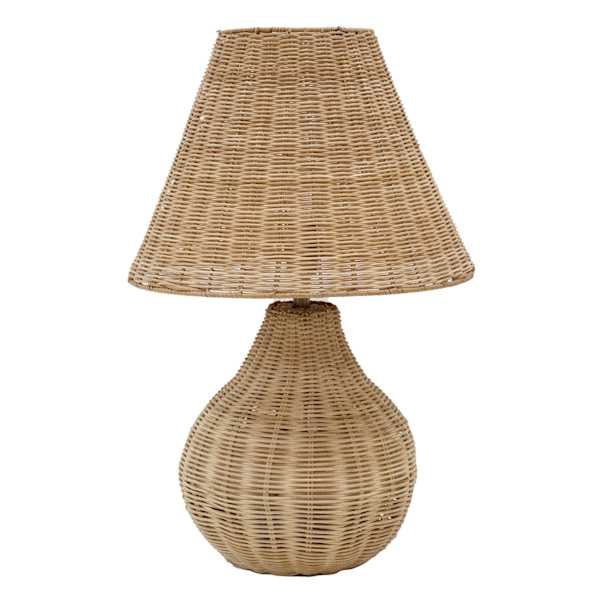 at home Honeybloom Natural Weaving Rattan Medium Table Lamp with Shade 24"