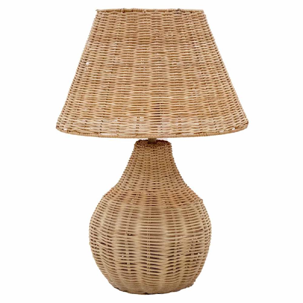 At Home Honeybloom Natural Weaving Rattan Small Table Lamp With Shade 16.5"