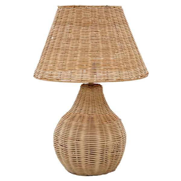 at home Honeybloom Natural Weaving Rattan Small Table Lamp with Shade 16.5"