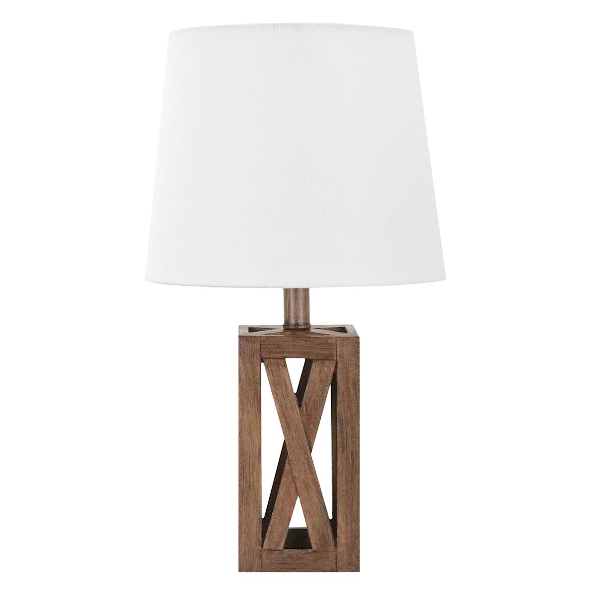 At Home Honeybloom Walnut Crisscross Small Table Lamp With Shade 20"