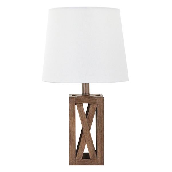 at home Honeybloom Walnut Crisscross Small Table Lamp with Shade 20"