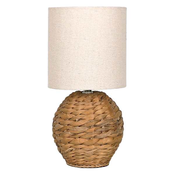 at home Honeybloom Woven Seagrass Mini Table Lamp with Shade 13"