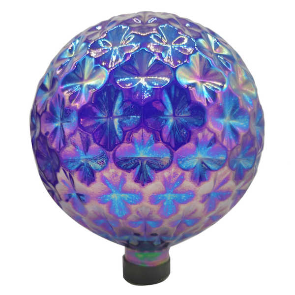 at home Iridescent Purple Glass Garden Gazing Ball 10"