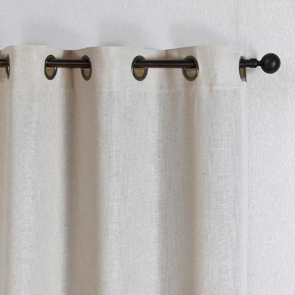 At Home Ivory Linen Blend Light Filtering Grommet Curtain Panel 84"