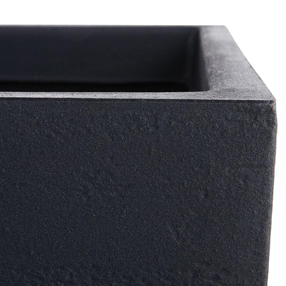At Home Japi All-Weather Black Lead Modern Square Outdoor Planter Large