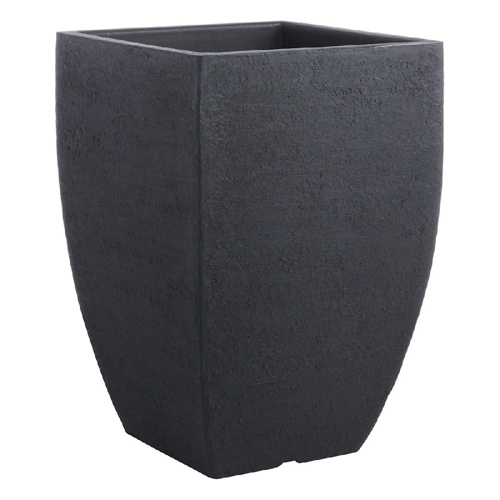 At Home Japi All-Weather Black Lead Modern Square Outdoor Planter Medium