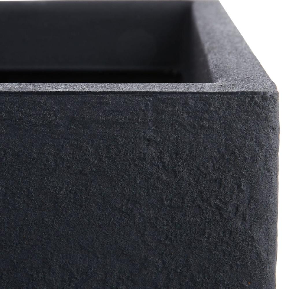 At Home Japi All-Weather Black Lead Modern Square Outdoor Planter Medium