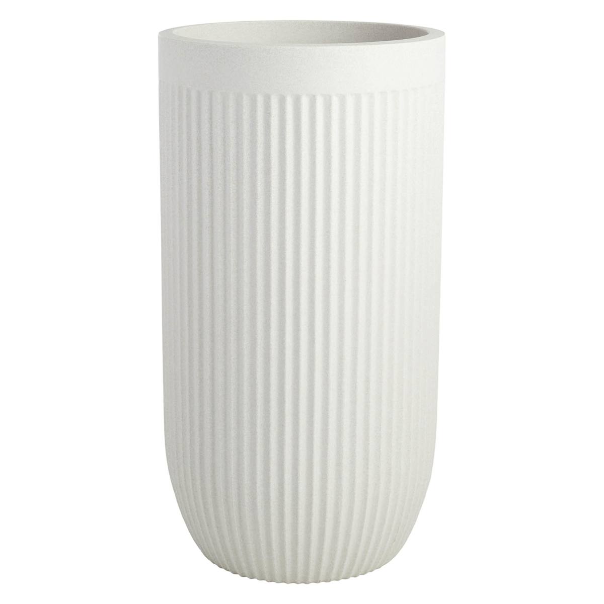 At Home Japi Off-White Tall Fluted Outdoor Planter Medium