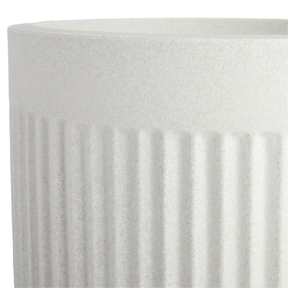 At Home Japi Off-White Tall Fluted Outdoor Planter Medium