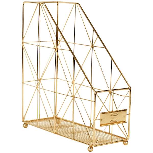 at home Keira Harvest Gold Wire File & Magazine Organizer