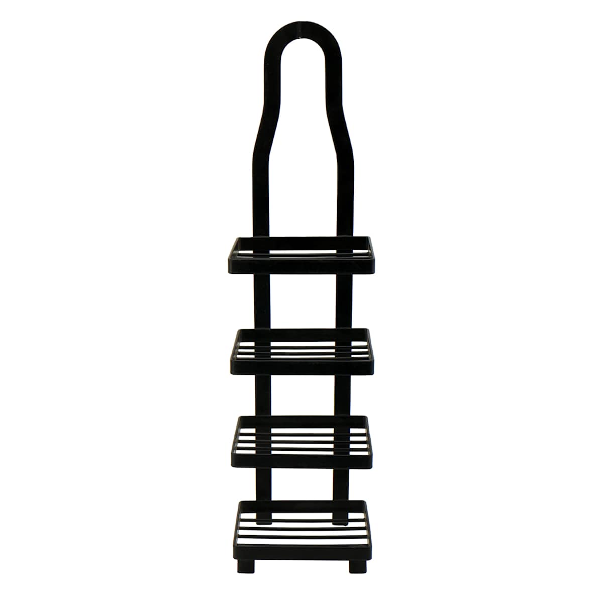 At Home Keller Black 4 Tier Shower Soap Holder With Adhesive Sticker Hooks