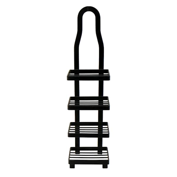 at home Keller Black 4 Tier Shower Soap Holder with Adhesive Sticker Hooks