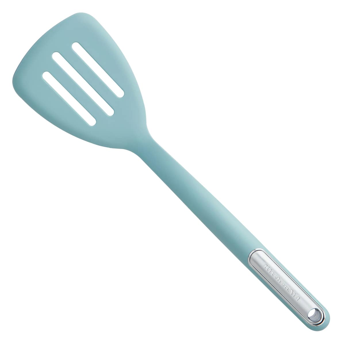 At Home KitchenAid Mineral Water Blue Silicone Slotted Turner