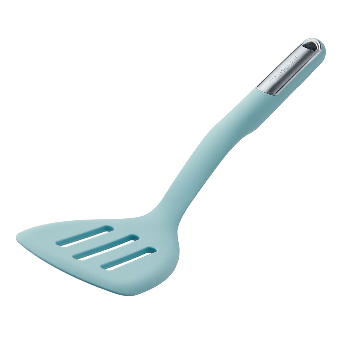 At Home KitchenAid Mineral Water Blue Silicone Slotted Turner