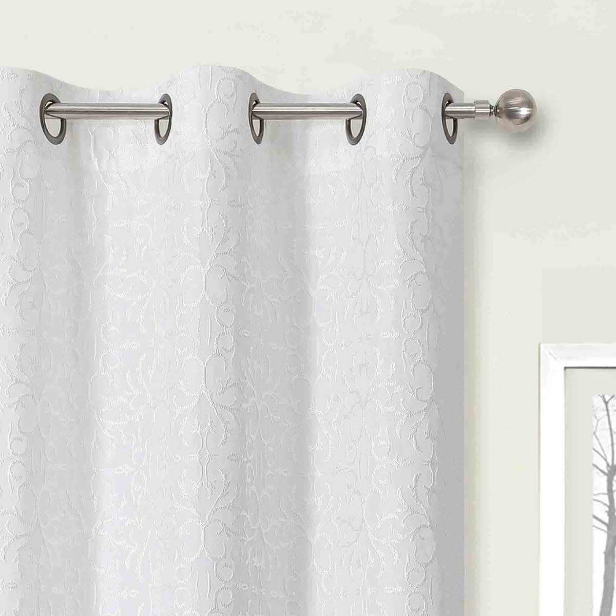 At Home Koa White Light Filtering Grommet Curtain Panel Set 95"