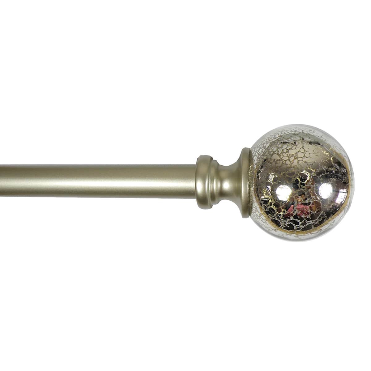 At Home Laurel 3/4" Mercury Glass Ball Curtain Rod 48-84"