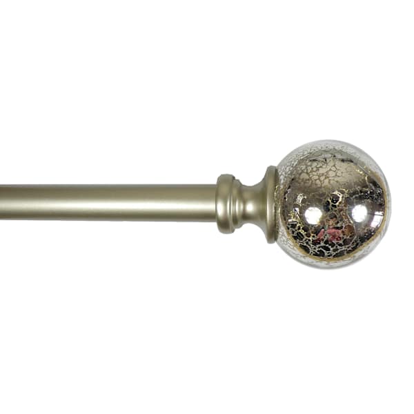 at home Laurel 3/4" Nickel Mercury Glass Ball Curtain Rod 84-120"