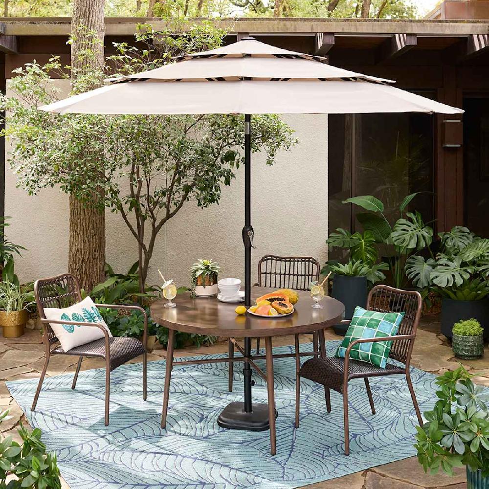 At Home Leaf Print Lumbar Outdoor Throw Pillow 14x20