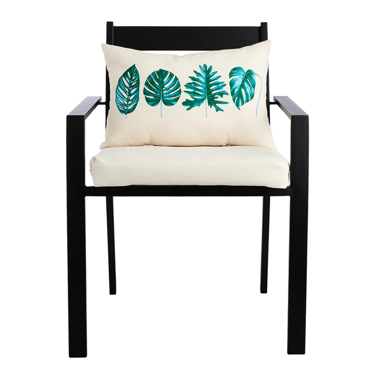 At Home Leaf Print Lumbar Outdoor Throw Pillow 14x20