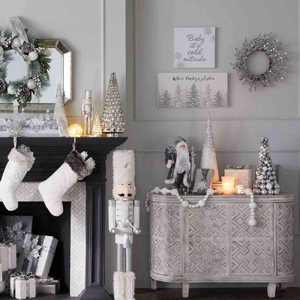 At Home Lena Faux Wood Textured Media Cabinet White