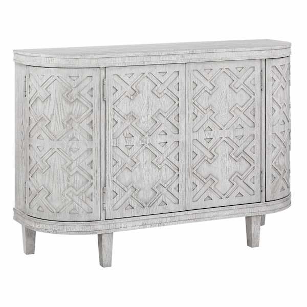 at home Lena Faux Wood Textured Media Cabinet White