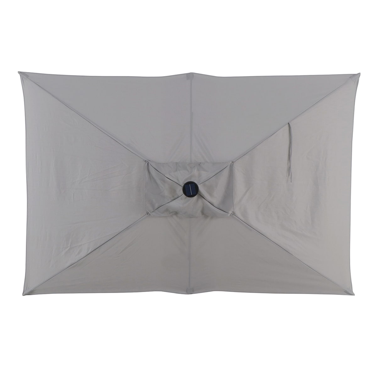 At Home Light Grey Rectangle LED Crank Patio Umbrella 6.5x10'