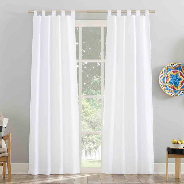 at home Maddie White Tab Top Light Filtering Curtain Panel 84"