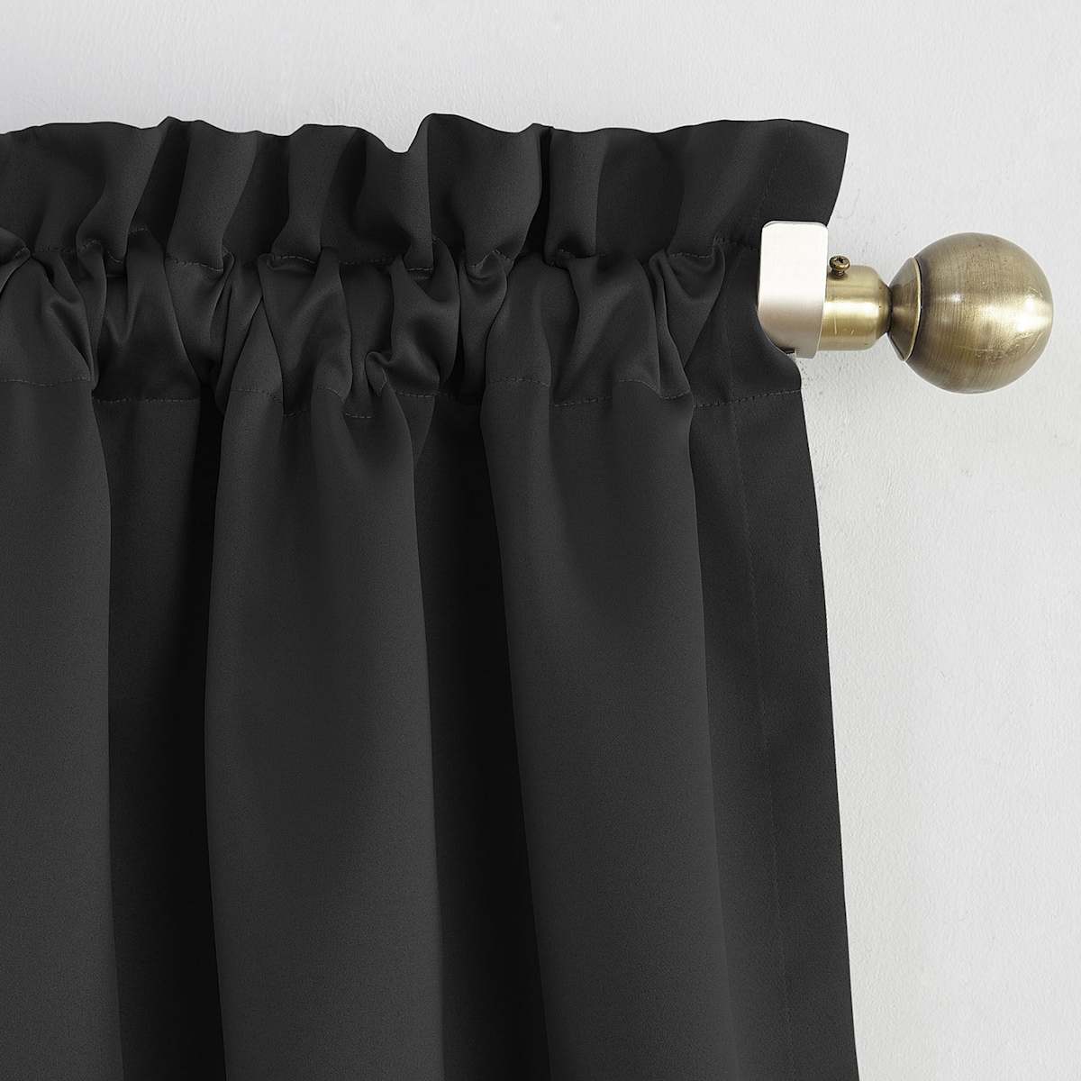 At Home Madison Black Pole Top Room Darkening Curtain Panel 95"