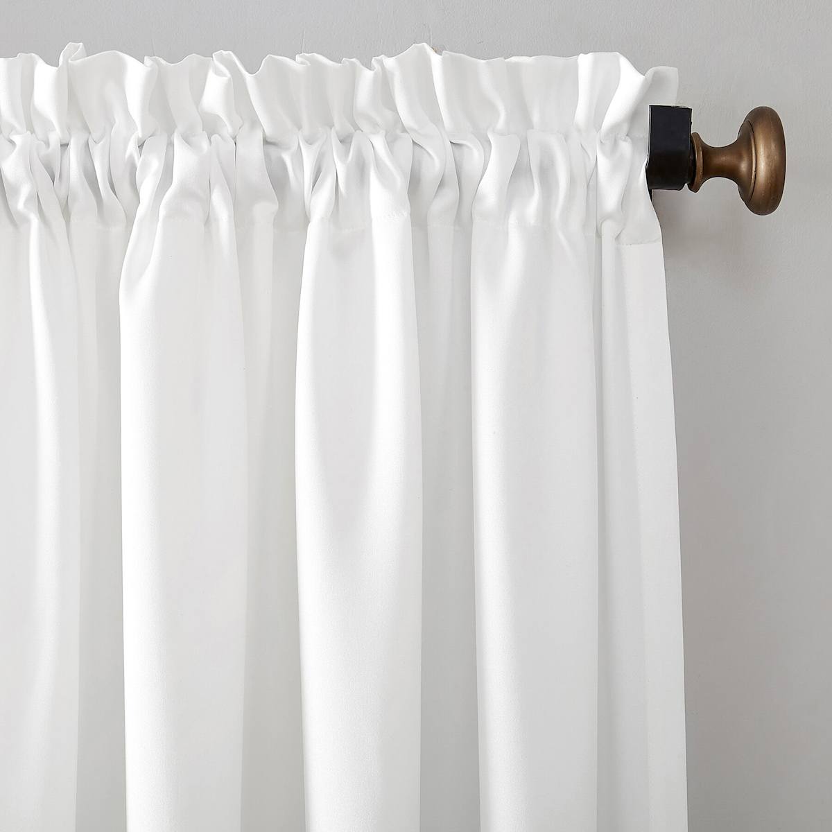 At Home Madison White Pole Top Room Darkening Curtain Panel 84"