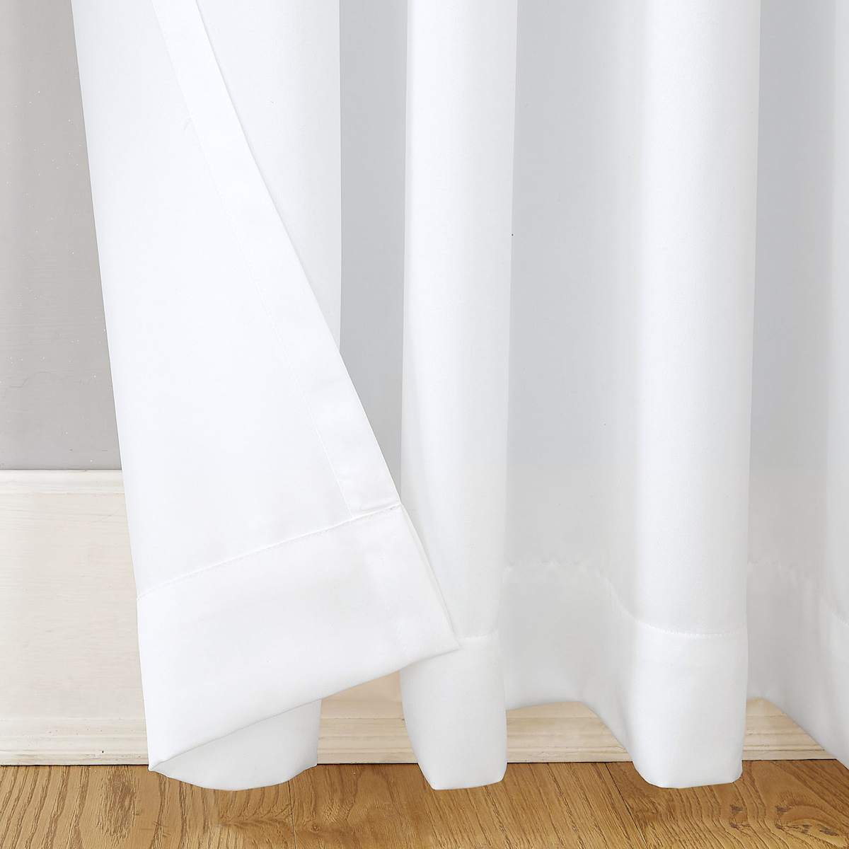 At Home Madison White Pole Top Room Darkening Curtain Panel 84"