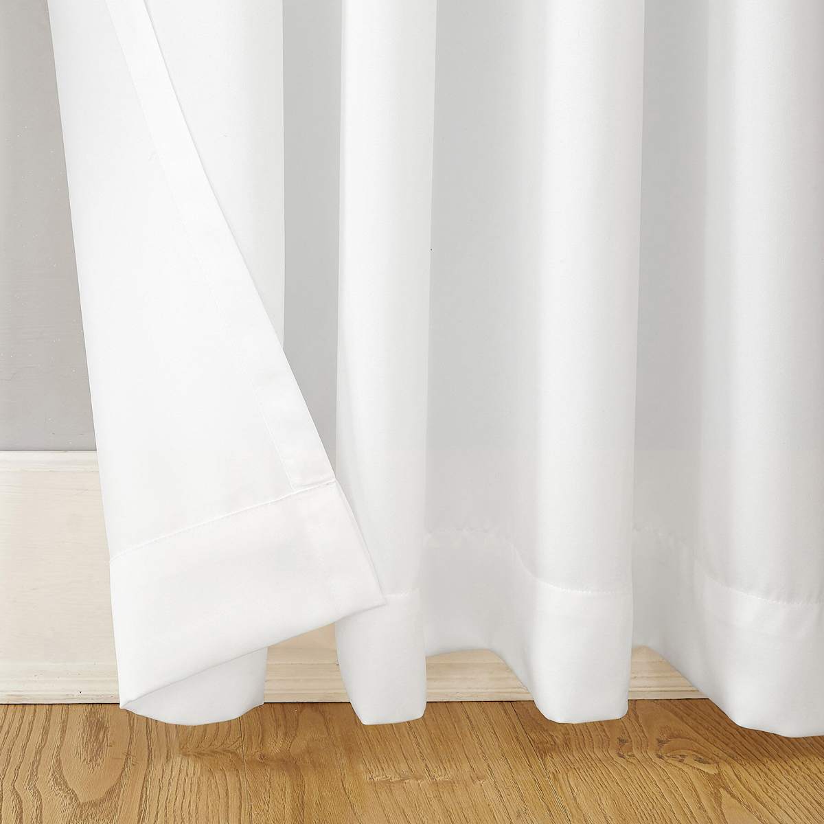 At Home Madison White Pole Top Room Darkening Curtain Panel 63"