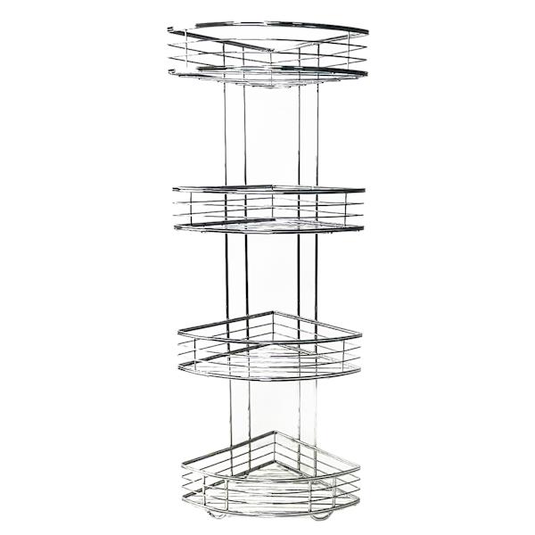 at home Manhattan 4-Tier Corner Storage Stand Chrome