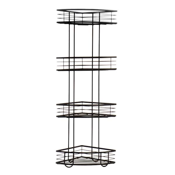 at home Manhattan 4-Tier Corner Storage Stand Matte Black
