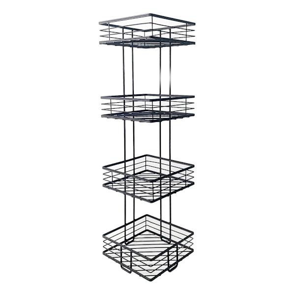 at home Manhattan 4-Tier Square Storage Stand Matte Black