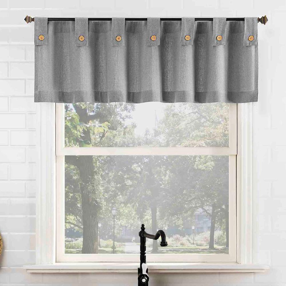 At Home Mason Grey Small Single Curtain Valance 54x14