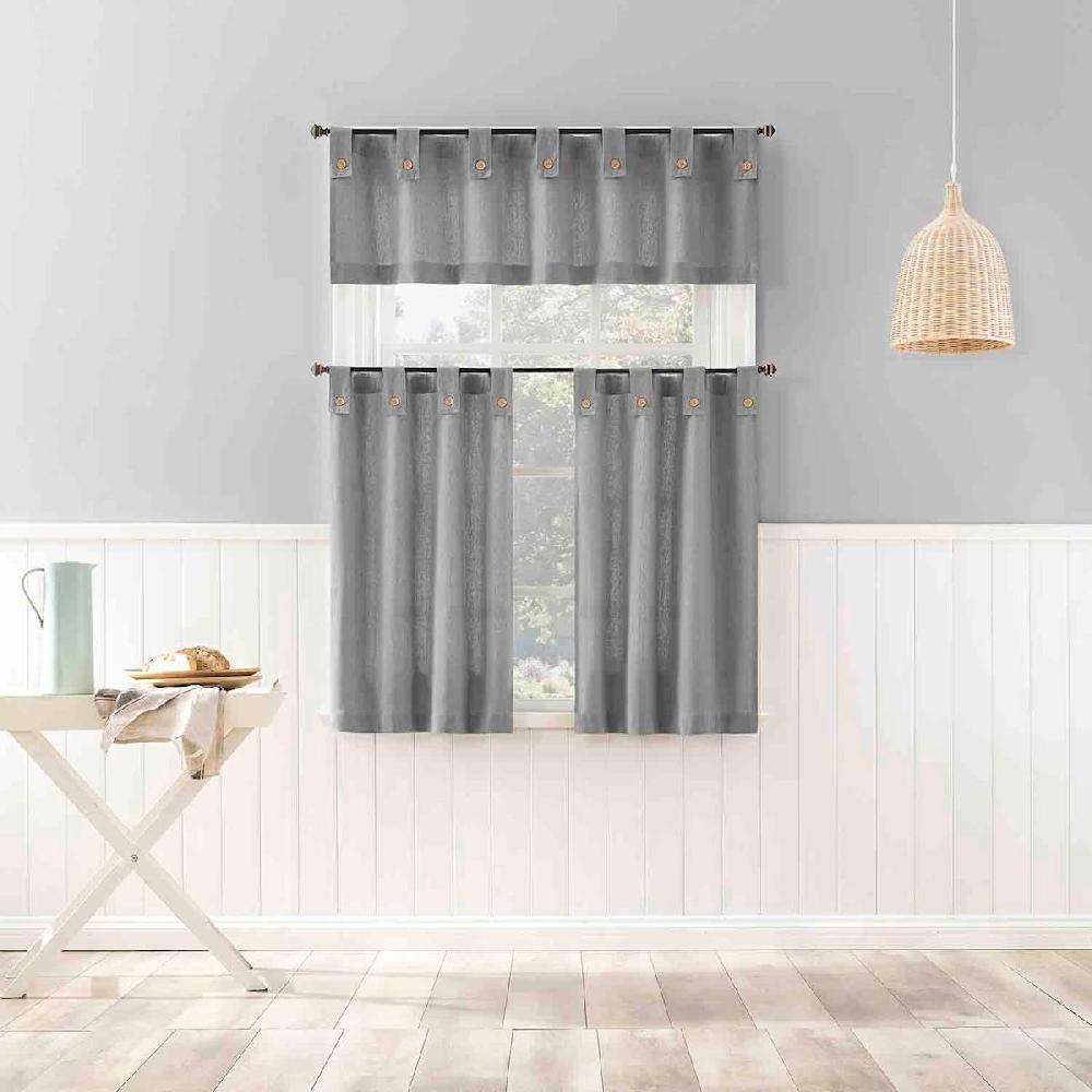 At Home Mason Grey Small Single Curtain Valance 54x14