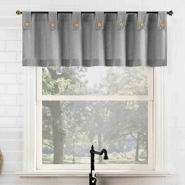 at home Mason Grey Small Single Curtain Valance 54x14