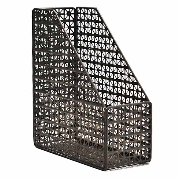 at home Metrix Black Laser Cut Magazine File Holder