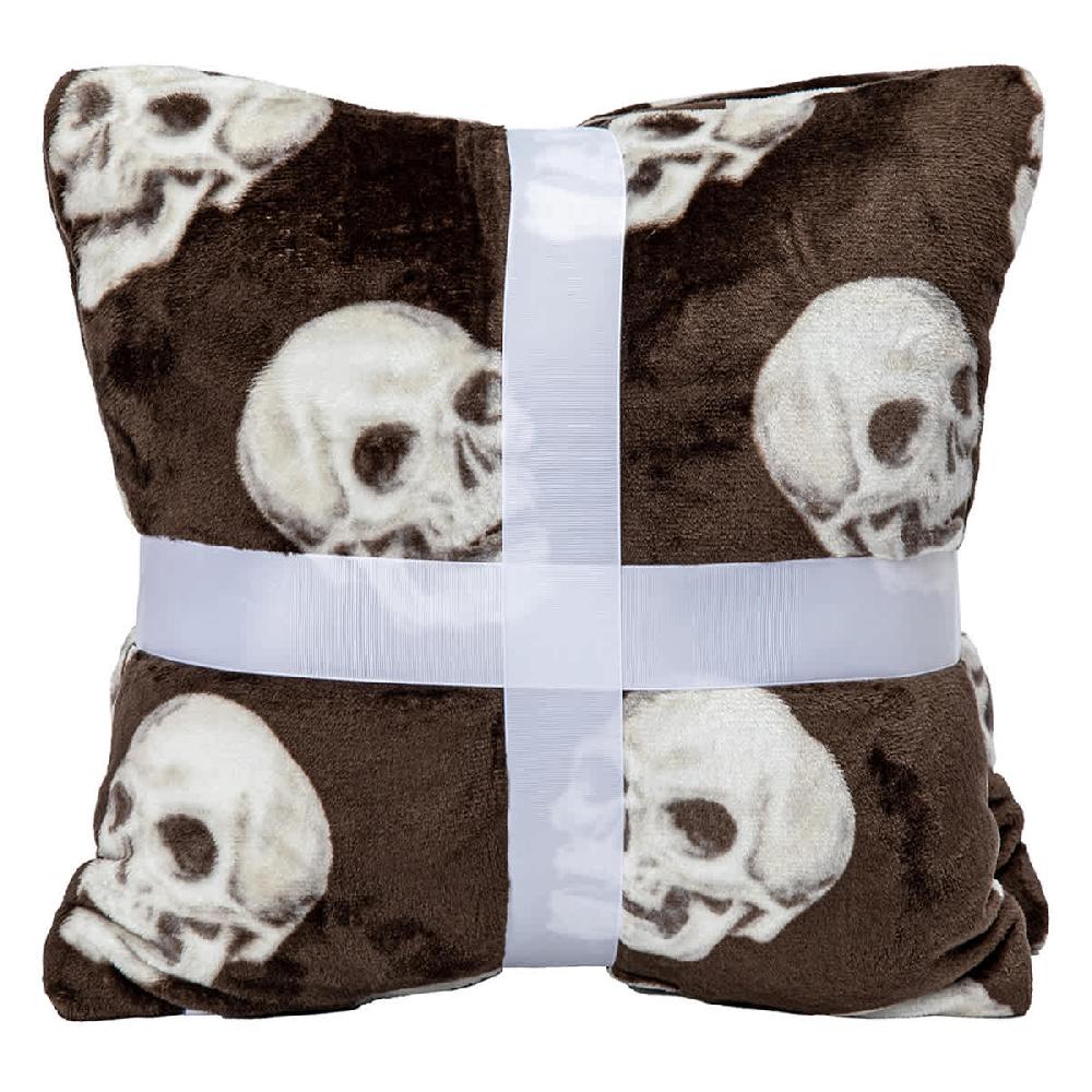 At Home Midnight Shadows 2-Pack Skull Plush Printed Pillows