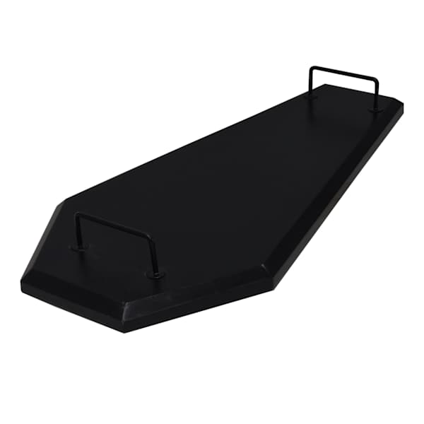at home Midnight Shadows Black Wooden Coffin Charcuterie Board with Handles 24x12