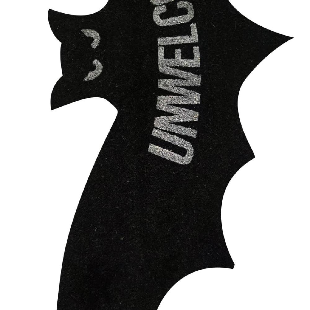 At Home Midnight Shadows Unwelcome Shaped Bat Coir Mat 22x47