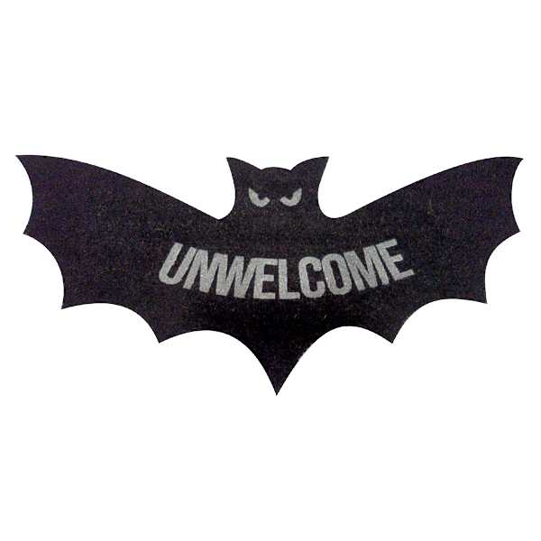 at home Midnight Shadows Unwelcome Shaped Bat Coir Mat 22x47