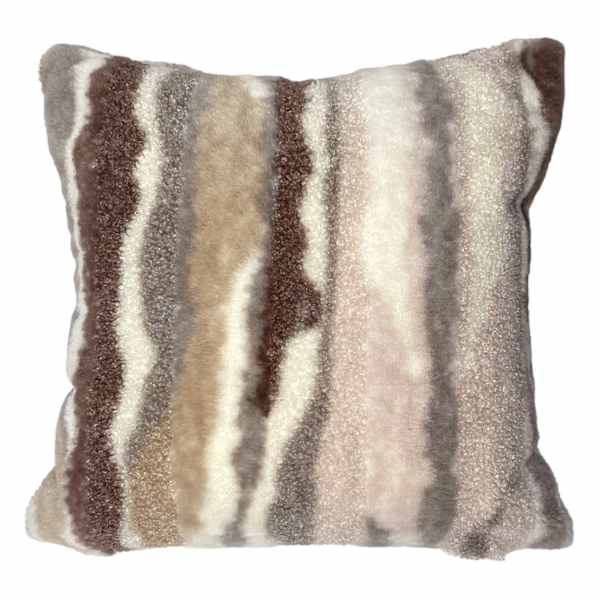 at home Multi-Textured Marble Faux Fur Throw Pillow 18"