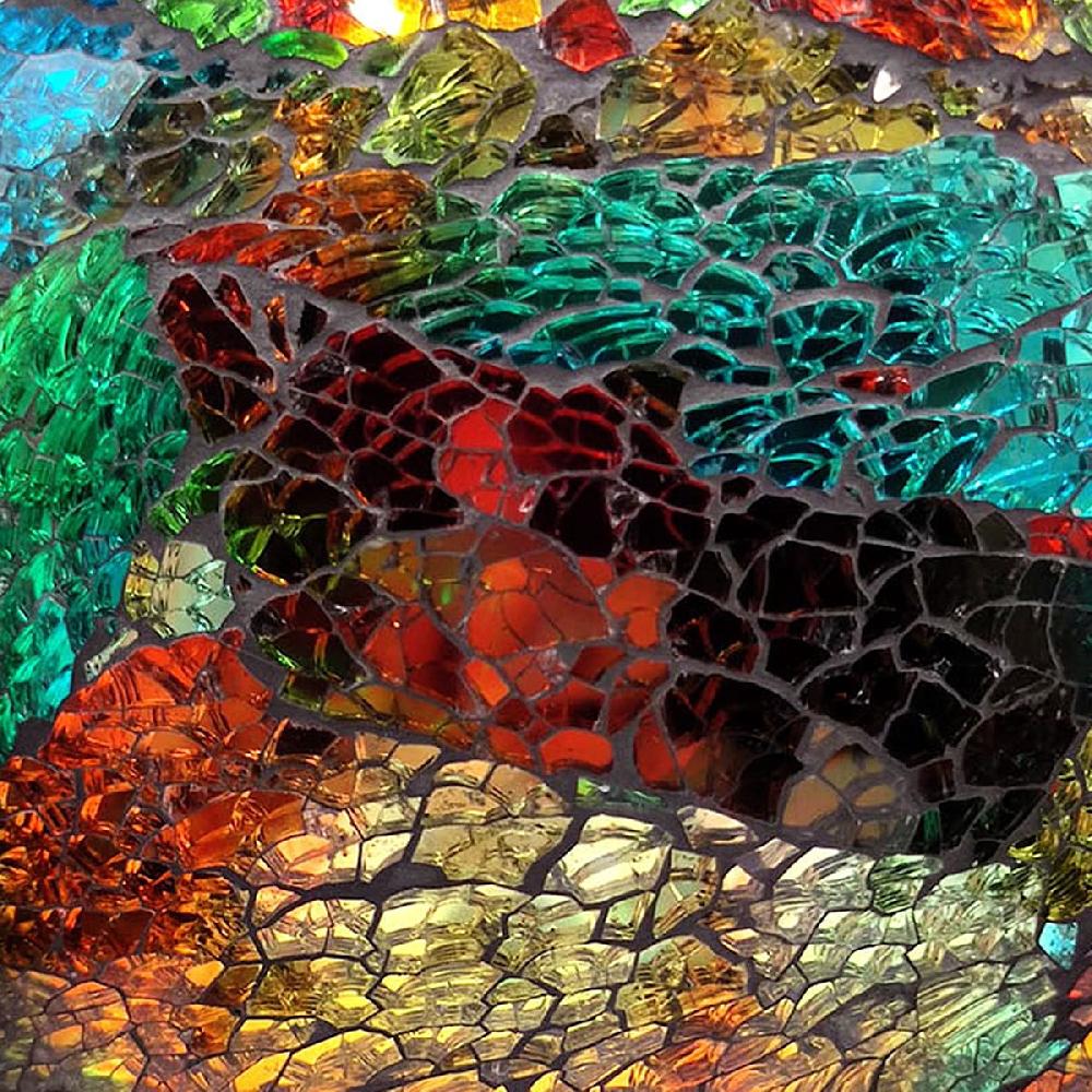 At Home Multicolor Mosaic Glass Garden Gazing Ball 10"